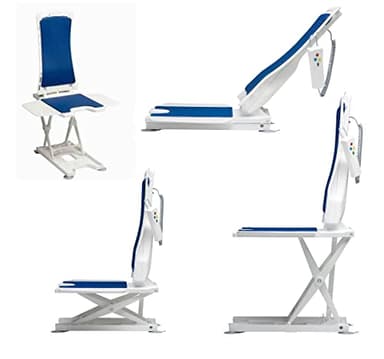 Bellavita Bathlift Lightweight Reclining Bath Lift Chair (Blue Covers)