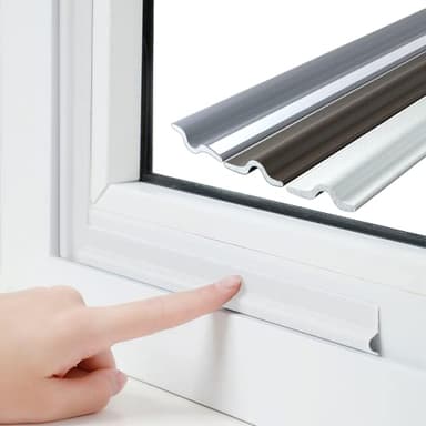 Esufeir 118inch/3m White T Shape Draft Excluder for Sash Windows and Doors,Weather Stripping Draught Sound Proofing Seal Strip,Self Adhesive PU Foam Insulation Tape Cold Stopper Noise Wind Gap Blocker