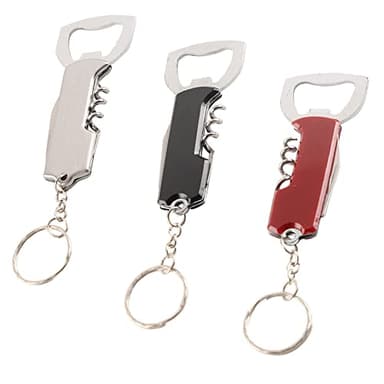 3 Pcs Multifunctional Bottle Opener Wine Bottle Opener Keyring Corkscrew Waiters Corkscrew for Servers Bartenders