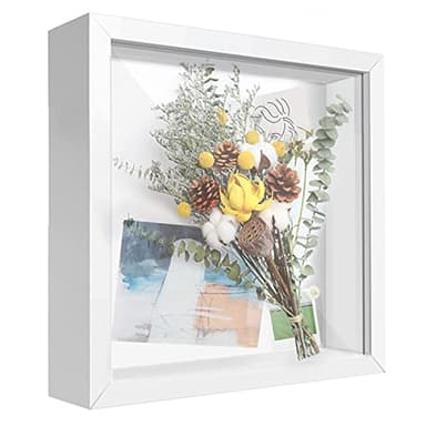 sunmeg 3D Shadow Box 8x8 Picture Frame Wooden Deep Box Display Photo Frames for Crafts, Anniversary, Wedding, Graduation