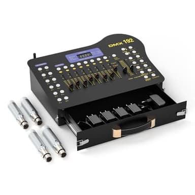 DMX controller, 192 channels DJ controller with drawer, with wireless DMX transmitter/4 receivers, for DMX controller 512, party, moving head light disco light party light Halloween