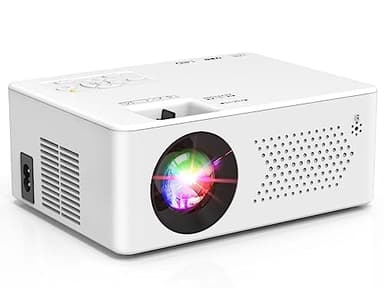PURSHE Projector, Mini Projector 50%-100% Zoom, Two-way Bluetooth Full HD 1080P Supported, Portable Projector for Bedroom, Outdoor Movies, Compatible with TV Stick/HDMI/Smartphone/USB/Game Console