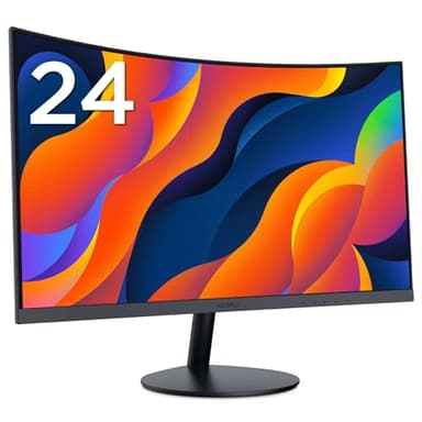 KOORUI 24-Inch Curved Computer Monitor, Full HD 1080P 75Hz Gaming Monitor 1500R LED HDMI VGA, Tilt Adjustment, Eye Care, Black 24N5CA