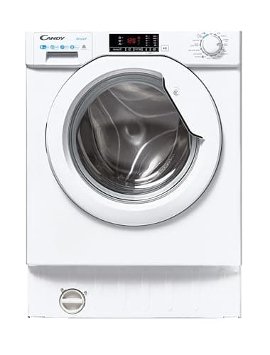 CANDY CBD485D1E Integrated Washer Dryer, 8KG Wash + 5KG Dry, 1400 RPM, 13 Programmes, 4 Quick Washes, White