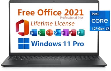 Dell Inspiron 15 Business Laptop, Free Microsoft Office 2021 with Lifetime License, 15.6"" FHD Display, Intel 10-Core i7-1255U, 64GB DDR4, 2TB PCIe SSD, Windows 11 Pro, Black