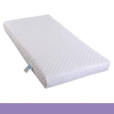 Space Saver Travel Cot Compatible Mattress Anti Allergy Washable Zipped QuiltedCover (100 x 50 x 7.5 cm)
