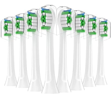 KHBD Toothbrush Heads Compatible with Philips Sonicare Electric Toothbrush, Replacement Brush Heads Fit for EasyClean, Gum Health, FlexCare, HealthyWhite Brush-White-8 Pack