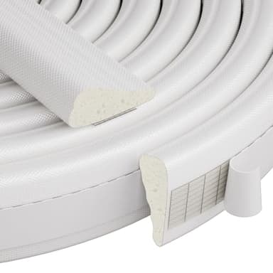 118Inch/3m Wedge-Shape Weather Seal Strip Draught Excluder for Windows and Doors,Self Adhesive Foam Anti-Collision Strip,Draft Excluder Tape Soundproof Waterproof Wind Blocker,White