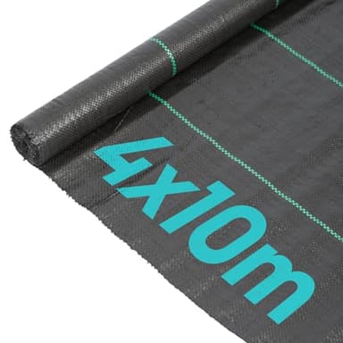 Harbour Housewares 110gsm Weed Control Membrane 4m x 10m Coverage (2 Rolls) Heavy Duty Weed Control Fabric Barrier Ground Cover for Garden, Patios, Flower Beds, Landscaping