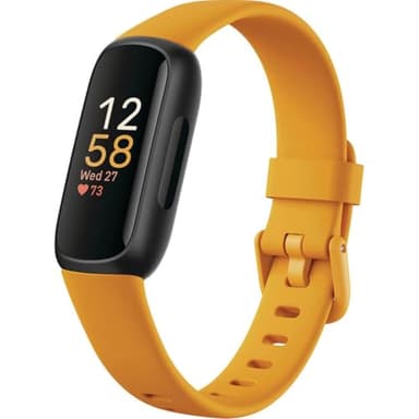 Fitbit Inspire 3 Health & Fitness Tracker with Stress Management, Workout Intensity, Sleep Tracking, 24/7 Heart Rate and more, Morning Glow/Black, One Size (S & L Bands Included)