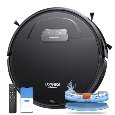 Laresar Clean Robot Vacuum Cleaner, 4500Pa Robotic Vacuum with Auto Carpet Boost, Ultra Thin Robot Vacuum for Pet Hair, Smart App Control, Work with Alexa(Evol 3)