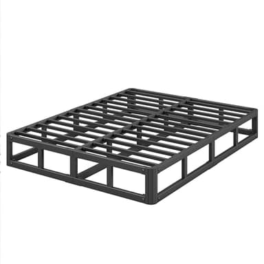 LAKKURI 7 Inch High Bed Frame Queen Size Low to Floor, No Box Spring Needed Platform Bed Frame Queen Size, Mattress Foundation, Easy Assembly, Heavy Duty, Noise Free