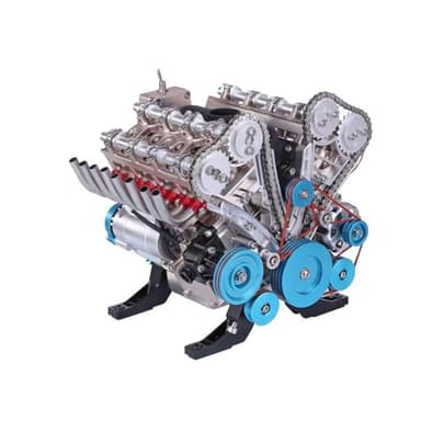8-Cylinder Full Metal Car Engine Model, 4 Cylinder Car Engine Kit Adult Model, Car Engine Model Kit, Resin Car Engine Model Kits for Adults, DIY Home Engine Ornaments (2B)
