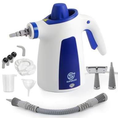 SUPERLEX Hand held Steam Cleaner 10-in-1 Kit, Versatile Portable Steamer 1050 Watt, Multipurpose for Cleaning Window, Kitchen, Bathroon, Bedroom, Carpet