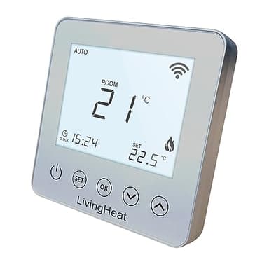 Wi5 Smart Wi-Fi Electric Underfloor Heating Thermostat in SILVER - Programmable - Alexa/Google Home/Smart Life Compatible