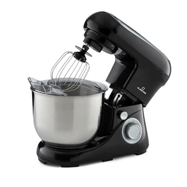 Klarstein Stand Mixer, 5L Food Mixer for Baking with Bowl, 1300W Cake Mixer w/Beater, Dough Hook, Whisk & Mixing Bowl, 6 Speed Planetary Rotation Kitchen Maker, Electric Mixer for Baking Bread Pastry