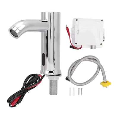 Touchless Bathroom Sink Faucet, Automatic Motion Sensor, Electronic Infrared, 10 to 15cm Sensing Range, Battery Powered, Smart Touchless Sink Faucet, for Lavatory Home