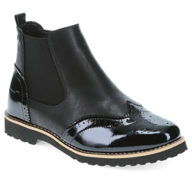 Pavers Wide-Fit Brogue Ankle Boots - Black Size 3