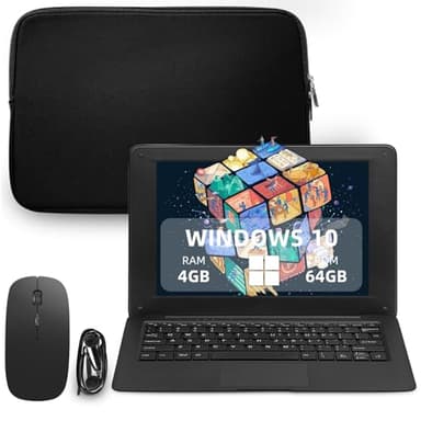 iSTYLE 10.1" Windows 10 Laptop with Office 365, Mini Notebook 4GB RAM 64GB SSD, Small Notebook Netbook with Laptop Bag, Mouse, Mouse Pad, Headphone