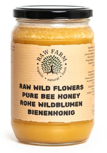 900 g Pure Raw Wildflowers Honey - Unfiltered, Unheated, Unpasteurized, Single source, Straight from RAW FARM own bee hives. (900, Wildflowers)