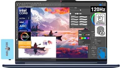 Lenovo Yoga 9i AI Powered 2-in-1 Laptop 14.0" 120 Hz Touchscreen OLED 2.8K (Intel Ultra 7-155H, 16GB LPDDR5X, 1TB PCIe SSD, Active Pen, Backlit KYB, FP Reader, 2 Thunderbolt 4, Win 11 Pro) w/DKZ Hub