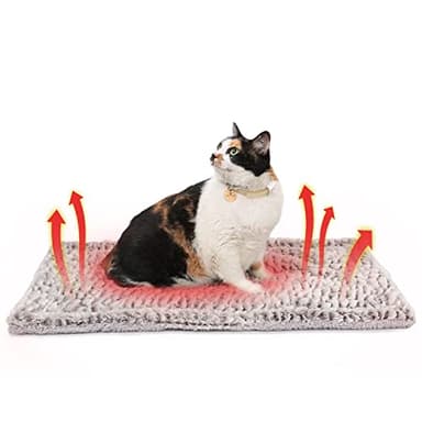 MORA PETS Self Heating Cat Bed Heated Cat Blanket Washable Warming Pet Pad Electric-Free Heat Bed Puppy Cushion Small Thermal Mat Reversible 70 x 46 cm