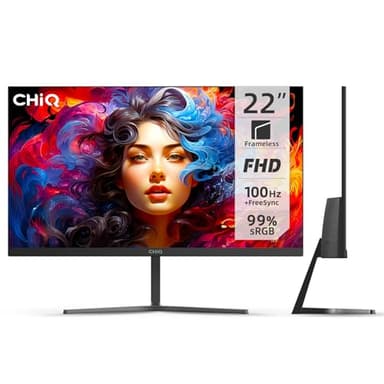CHiQ 22F650, 22 Inch Monitor, PC Monitor, FHD(1920x1080), 100Hz, Ultra Slim, 99% sRGB, HDMI, VGA, 2024 New
