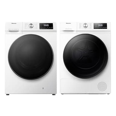 Bundle of Hisense WFQA1214EVJM Freestanding 12 KG Front Load Washing Machine + Hisense 3 Series DHQA902U 60cm Freestanding 9 KG Heatpump Front Load Tumble Dryer