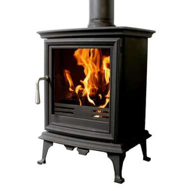 Mazona Bedford Eco Multifuel Stove Fireplace - 5kW | Freestanding Cast Iron Wood Burner & Smokeless Fuel Burning Stove Heater | Low Eco Emissions & DERFA Approved | Matte Black