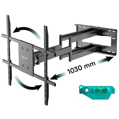 ONKRON Heavy Duty TV Wall Bracket for 42-110 Inch TVs, Full Motion TV Wall Mount up to 100 kg - Extra Long TV Wall Bracket VESA 100x100 - VESA 800x600 mm/Tilt and Swivel TV Wall Mount M8L-B Black