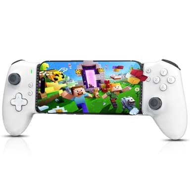 Youglay Mobile Gaming Controller for iPhone & Android (2025), Wireless phone controller with Hall Effect Joystick, Semi-Mechanical Buttons, USB-C, Compatible for Xbox/Series, PS-4, Steam -White