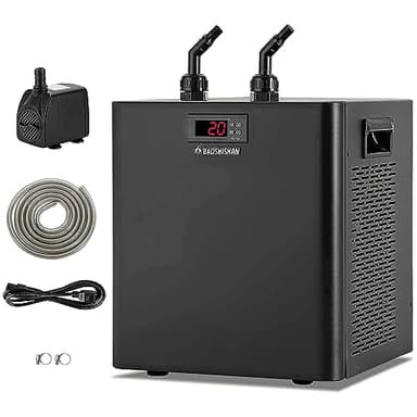BAOSHISHAN Aquarium Chiller Water Cooler 300L Chiller Bounus Pump Kit Fish Tank Chiller Seafood Cultivation Equipment for Fresh/Salt Water Waterweeds Jellyfish Coral Crystal Shrimp