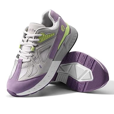 FitVille Womens Extra Wide Fit Trainers Ladies Walking Running Shoes Comfortable Sneakers for Flat Feet Plantar Fasciitis, Light Purple, 6 UK X-Wide