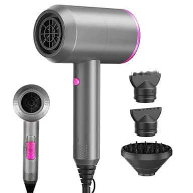 Hair Dryer Professional Ionic Hairdryer 2000W Salon Performance AC Motor Styling Tool/Hair Dryer Professional with 1 Diffuser & 2 Concentrator, 2 Speed 3 Heat Setting, Cool Shot Button, for Home Trave