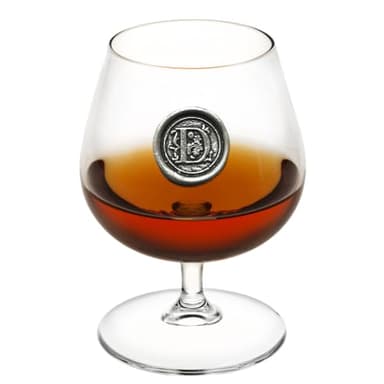 English Pewter Company 14.5oz Brandy Cognac Snifter Glass with Monogram Initial - Personalised Gift with Your Choice of Initial (D) [MON204]