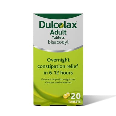 Dulcolax Adult - Constipation Relief Laxative 5mg Bisacodyl Gastro Resistant Tablets Tablets, 20 Count