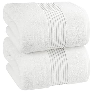 Utopia Towels - Luxurious Jumbo Bath Sheet 2 Pack - 100% Cotton Highly Absorbent and Quick Dry Extra Large Bath Towel - Super Soft Hotel Quality Towel (90 x 180 cm, White)