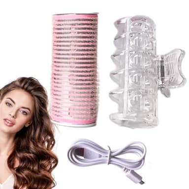 Hot Rollers Hair Curlers - Heated Rollers - Electric Rollers Hair Curlers, Portable Hair Curling Styling Tools, Self-Adhesive For Effortless Styling