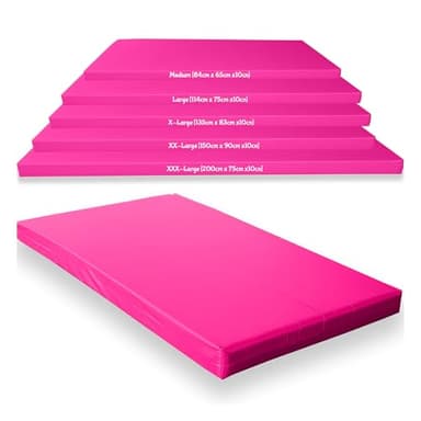 Kosiproducts Gymnastics Crash Mat, High Density Medium Firm 10cm Thick Foam, [Pink, Medium]