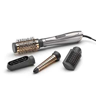 BaByliss Corded Electric Air Styler 1000W, Hair dryer brush, Shape, volume, curl, smooth, dry and style ,1000 watts , Copper, Grey