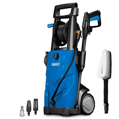 Draper 165Bar Electric High Powered Pressure Washer | 2393Psi Jet Wash | 2200W Power Washer | Home Car Driveway and Patio Cleaning | 6m Hose Length | Accessories Included | 98677