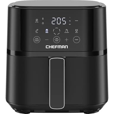 Chefman 3.8L Air Fryer, Touch Controls with 4 Presets, Compact Air Fryer with Hi-Fry Technology for Extra Crisp, Quick & Easy Meals, Nonstick & Dishwasher Safe Basket, Black