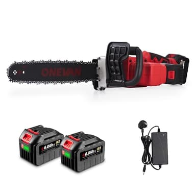 Powerful Electric Chainsaw with 16-inch (40 cm) Cordless Electric Chainsaw Battery Chainsaw Handheld for Pruning Trees and Branches Wood Cutting