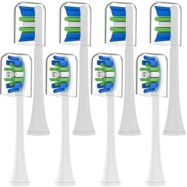 Replacement Toothbrush Heads Compatible with Philips Sonicare, Toothbrush Head for Interdental Care, Elongated&High-Density Bristles 8 Pack by AYAITEE(White)