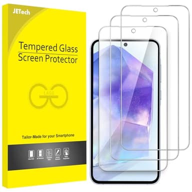 JETech Screen Protector for Samsung Galaxy A55 5G 6.6-Inch, 9H Tempered Glass Film, Anti-Scratch, HD Clear, 3-Pack
