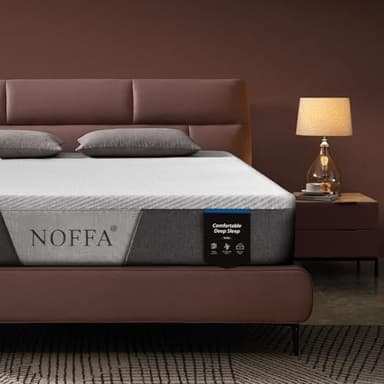 NOFFA Double Mattresses, 4ft6 Double Memory Foam Mattress, Breathable Mattress Medium Firm with Soft Fabric, Triple Support (135x190x20cm)