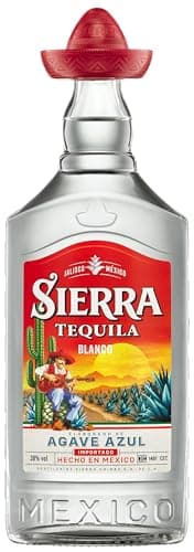 Sierra Tequila Blanco (1 x 700 ml) - The Original with the Red Sombrero from Mexico - Tequila Blanco with Fruity & Fresh Aromas - Ideal as a Shot with Salt & Lemon - 38% ABV