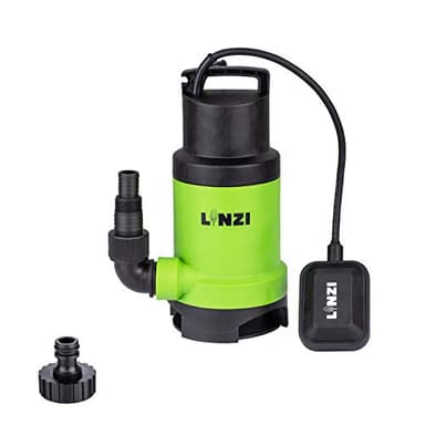 Linzi 400W Portable Submersible Pump for Dirty/Clean Water, Max Flow 7500L/H Sump Pump with 10m Cable Length and Float Switch, Great for Garden Pond Pool Hot Tub Flooded Cellars 151632