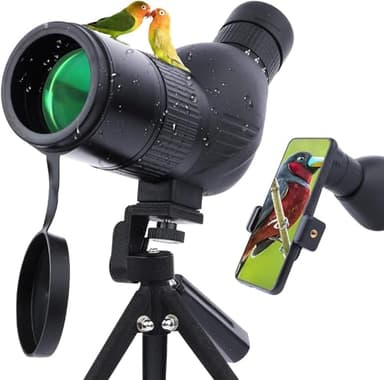 12-36x50 Spotting Scopes with Tripod Carrying Bag and Smartphone Adapter Straight Spotter Scope for Target Shooting Hunting Bird Watching