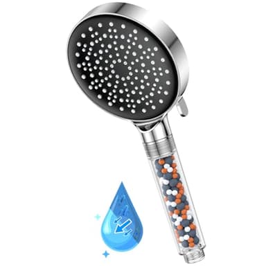 YEAUPE Filtered Shower Head with Handheld - 6 Modes,High Pressure,Remove Chlorine Reduces Dry Skin Improve Hair,Water Softener for Hard Water,Powerful Flow,Bathroom Showerheads for Low Water Pressure